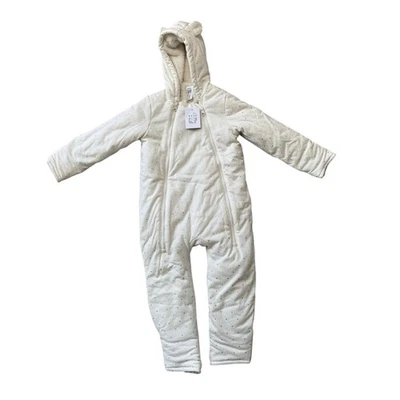 BABY GAP Baby Outerwear/coat/Bunting, 18-24 mos; Cream & GOLD Polka Dots, NWT - Image 1 of 4