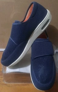 Ortho Shoes Diabetic Orthopedic Edema Shoes Walking Mens 11.5 Womens 12.5 Navy - Picture 1 of 14