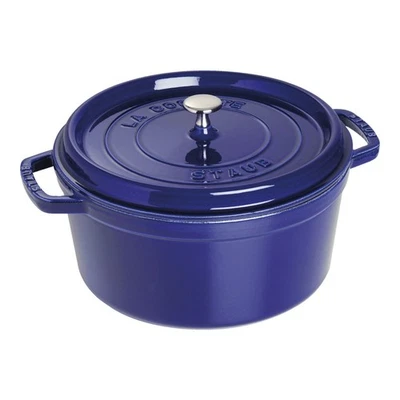 Hot Deal! Staub Cast Iron 7-qt Round Cocotte - Dark Blue New