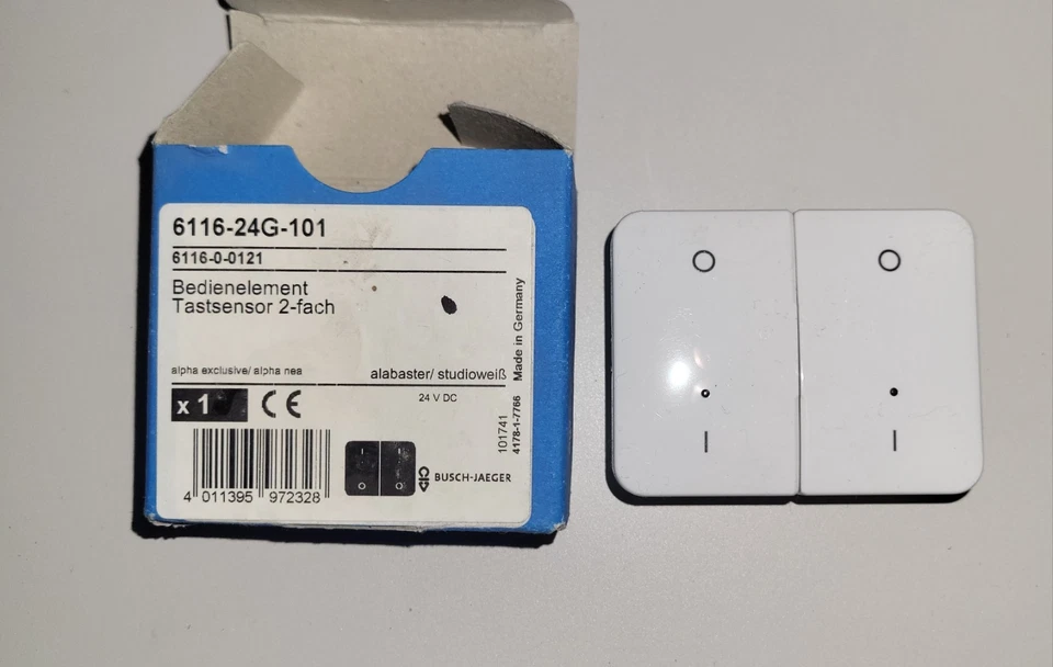Busch-Jäger (ABB) Bedienelement Tastsensor 6115-24G-101 up/down alpha KNX EIB - Bild 1 von 1