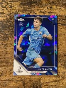 2021-22 Topps Chrome UEFA UCL Sapphire James McAtee RC Manchester City #53 - Picture 1 of 2