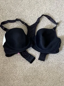 NWT Fruit Of The Loom Black Raceback Sheer Bra Padded Underwire Women Size 38D  - Picture 1 of 5