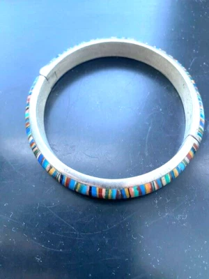 FESTIVE DESERT ROSE TRADING 925 STERLING SILVER COLORED GEMSTONES BRACELET - Image 1 of 4