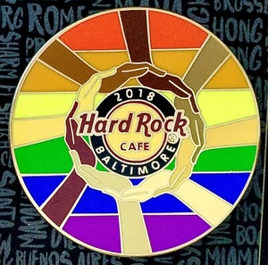 2018 HARD ROCK CAFE BALTIMORE GAY PRIDE RAINBOW UNITY HANDS LE PIN - Picture 1 of 1