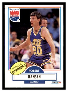 1990 Fleer #186 ROBERT HANSEN Sacramento Kings ~C6L