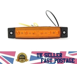1x 12V Side Marker Indicators Lights 6 LED AMBER Orange Truck Bus Trailer Boat - Bild 1 von 11