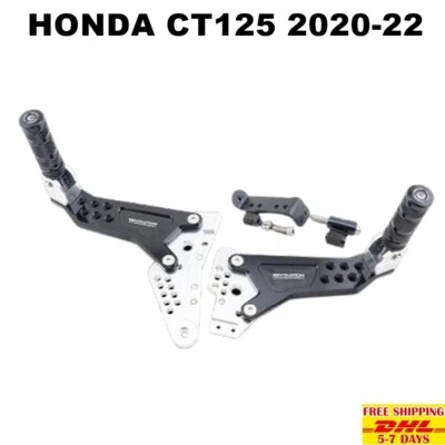 T7 Honda Ct125 Rear Foot Pegs Footrest Passenger Trail Hunter Cub 2020-22 Set Foto 1 de 4