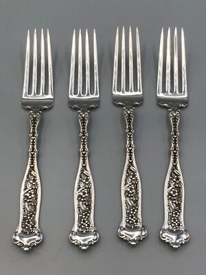 Dresden от Whiting div. Набор из 4 обеденных вилок Gorham 7,5 дюйма - Изображение 1 из 4