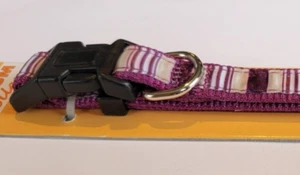 Lotof 2)Medium Dog Collar 10"-16" Neck 5/8" Width Reflective Purple Heart - Picture 1 of 6