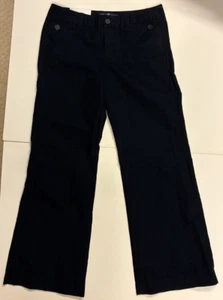 GAP Pants Womens size 2 Black Mid Rise Ankle Wide Leg cotton linen NWT - Picture 1 of 13