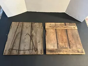 Lot Of 2 Vintage Primitive Wooden Maple Sap Bucket Lids Covers - Picture 1 of 1