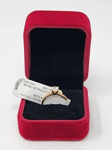 Anello solitario fidanzamento diamante sposa per sempre nuovo oro giallo 10 kt 1/2 CTW misura 7 - Foto 1 di 10