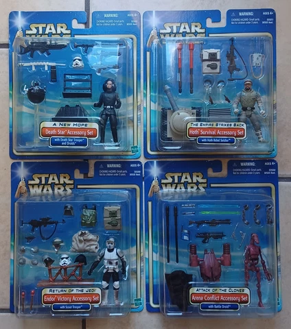 Lot 4 Accessory Sets. Arena Conflict DEATH STAR Wars Hoth Survival 3.75" Figures Cover