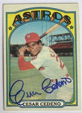 CESAR CEDENO SIGNED IP 1971 TOPPS #65 HOUSTON ASTROS AUTO
