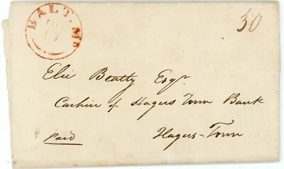 BALT. MD(D High)-Fleuron-(Baltimore County)MARYLAND-DEC/8-RED-1819(dateline)-FOL - Image 1 of 3