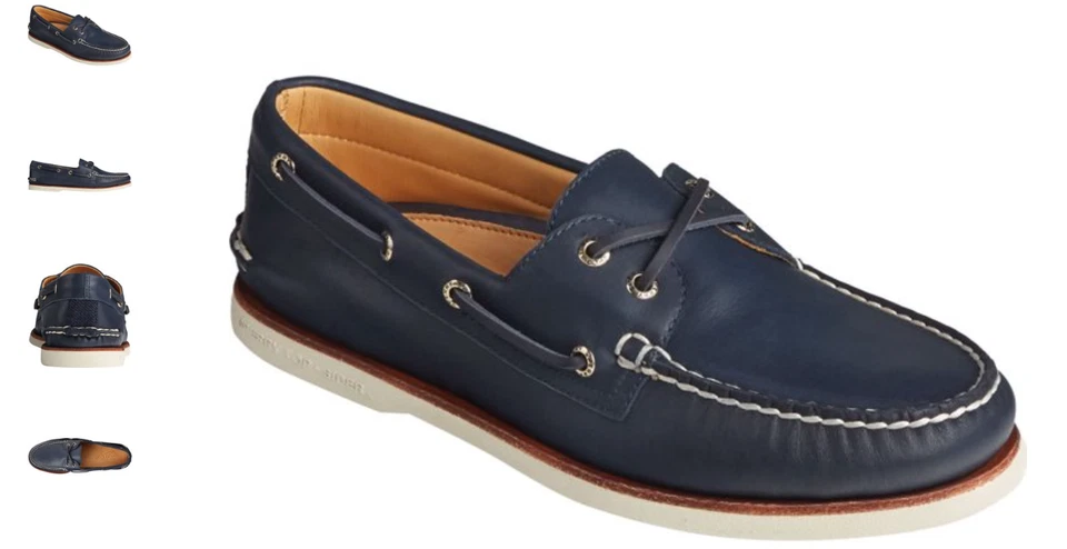 Sperry Gold Cup A/O 2-EYE Navy Glove Leather Boat Shoes Men's US sizes 7-15/NEW! - Image 1 of 1