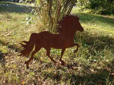 Gartenstecker XL Islandpferd Metalldesign ca. 60x60cm Edelrost Patina - Bild 1 von 3