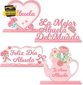 Mother'S Day Spainish Tabletop Centerpiece - 4Pcs Grandma Table Topper Centerpie - Picture 1 of 6