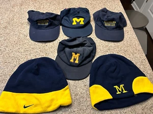 Vintage University of Michigan Wolverines Lot of 6 Hats Rare HTF - Picture 1 of 1