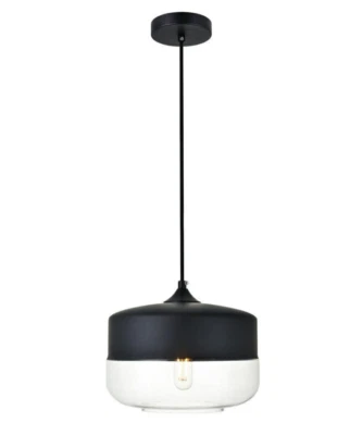 Lámpara Colgante Tienda Lámpara Pantalla Vidrio Negro Cocina Isla Iluminación Foto 1 de 4