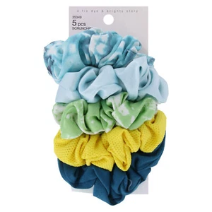 Scunci A Tie Dye & Brights Hair Scrunchies, Assorted Colors, 5-Pieces - Picture 1 of 2