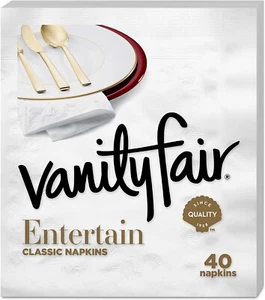 Vanity Fair Impressions 3-Ply 40 Napkins for a Luxurious, Cloth Like Feel - Picture 1 of 6