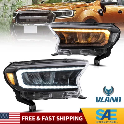 Juego de faros LED completos de doble haz VLAND para Ford Ranger 2015-2021 2017 2018 2019 Foto 1 de 4