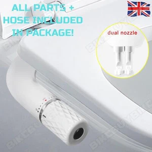 Bidet Fresh Water Spray Kit Non Electric Toilet Seat Attachment with Dual Nozzle - Picture 1 of 15