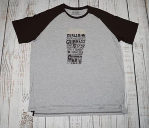 GUINNESS OFFICIAL MENS SHIRT BROWN GREY SPELLOUT BEER BAR GRAPHIC TEE T-SHIRT XL - Picture 1 of 6