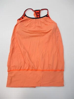 Sujetador deportivo LULULEMON para mujer talla 4 capas naranja a rayas malla camiseta sin mangas para correr Foto 1 de 4
