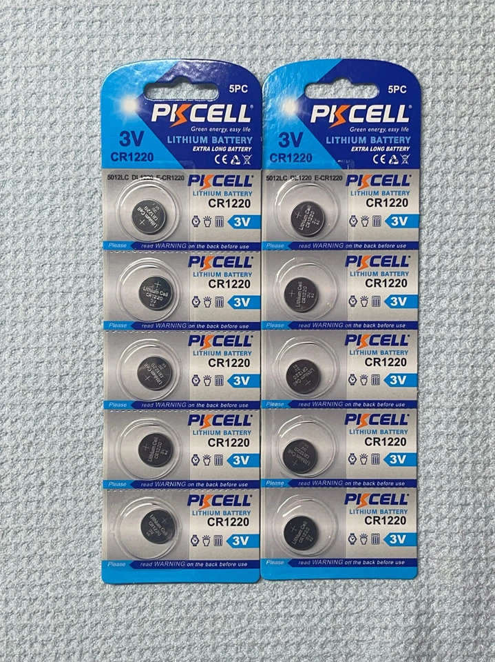 10 X CR1220 1220 Batería Litio 3v DL1220 BR1220 LM1220 ECR1220 VENDEDOR DE EE. UU. Foto 1 de 1