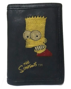 Vintage The Simpsons TM&©99Fox Burgundy Leather Polyester Wallet Surf Coin Purse - Picture 1 of 13