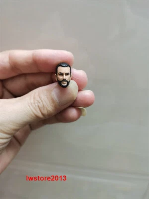 Cabeza de hombre esculpida de pelo negro 1:18 tallada para cuerpo de figura de acción masculina de 3,75 pulgadas Foto 1 de 4