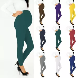 Womens Maternity Soft And Cosy Full Length Vicose Leggings Pregnancy 6-20 - Picture 1 of 16