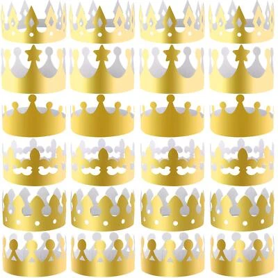 30 件纸冠金纸国王皇冠帽子黄金生日派对皇冠... — 第 1/4 张图片