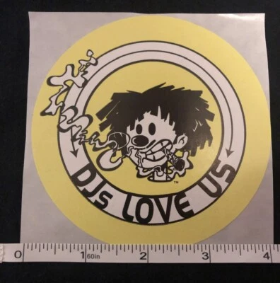 Authentic WEEDED RECORDS Nervous Promo Sticker "DJs LOVE US" ORIGINAL NYC RARE! - Image 1 of 2