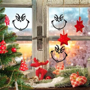 AU New Grin-ch-Stickers Green Grin/ch-Christmas Decorations Face Decals π - Picture 1 of 15