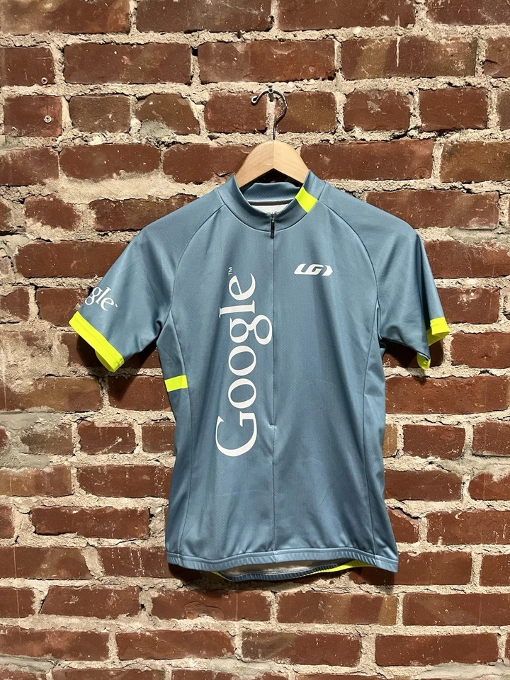 Camiseta deportiva de ciclismo Louis Garneau para hombre azul 3/4 cremallera Google talla mediana Foto 1 de 3