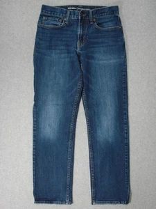 TD15422 **OLD NAVY** STRAIGHT LEG JEANS 28x30 (msr 28"x29") DARK BLUE - Picture 1 of 5