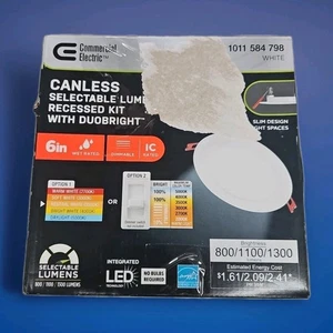Commercial electric 92290 6 in. LED Integrated Ultraslim Recessed Kit Elite - Picture 1 of 6