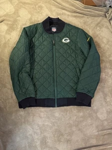Chaqueta reversible Nike Green Bay Packers grande acolchada verde y negra - Imagen 1 de 5