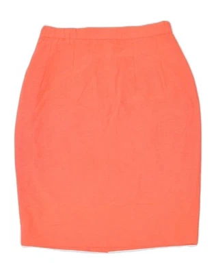 VINTAGE Womens High Waist Pencil Skirt W24 XS Orange Cotton GR07 - Image 1 of 4