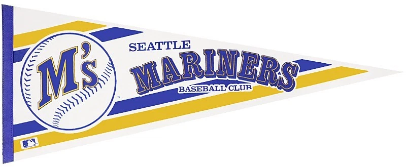 Banderín de fieltro vintage de club de béisbol Wincraft MLB Seattle Mariners 12 X 30 * Foto 1 de 1