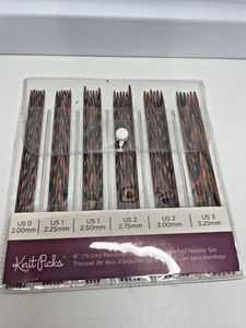 new Knit Picks 6" (15cm) Rainbow Wood Double Pointed Needles Set - Picture 1 of 3