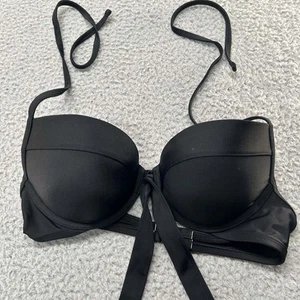 Aerie Swim Bikini Top Womens Size 36 Beach Swimwear Brooke Underwire Black - Picture 1 of 12