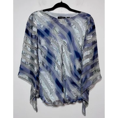 Blusa Top Dana Buchman Vintage Seda Cachemira Mediana Y2K Boho Chic Caprichosa Lujo Foto 1 de 4