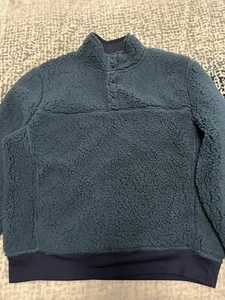 M.Singer Herren marineblau Mock Neck 1/4 Plakette Vlies Pullover Größe M (UVP $ 165) - Bild 1 von 12