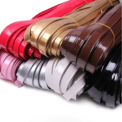 5M Faux Leather Ribbon Metallic Shiny PU Tape Sewing Trimming Edging DIY Crafts - Image 1 of 4