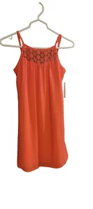 sequin hearts Orange above knee mini dress NWT size small womans teens - Picture 1 of 5