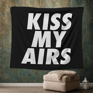 Sneaker Wandbild, Kiss My Airs Hypebeast Dekor, Streetwear Wandteppich, Sneakerhead - Bild 1 von 9